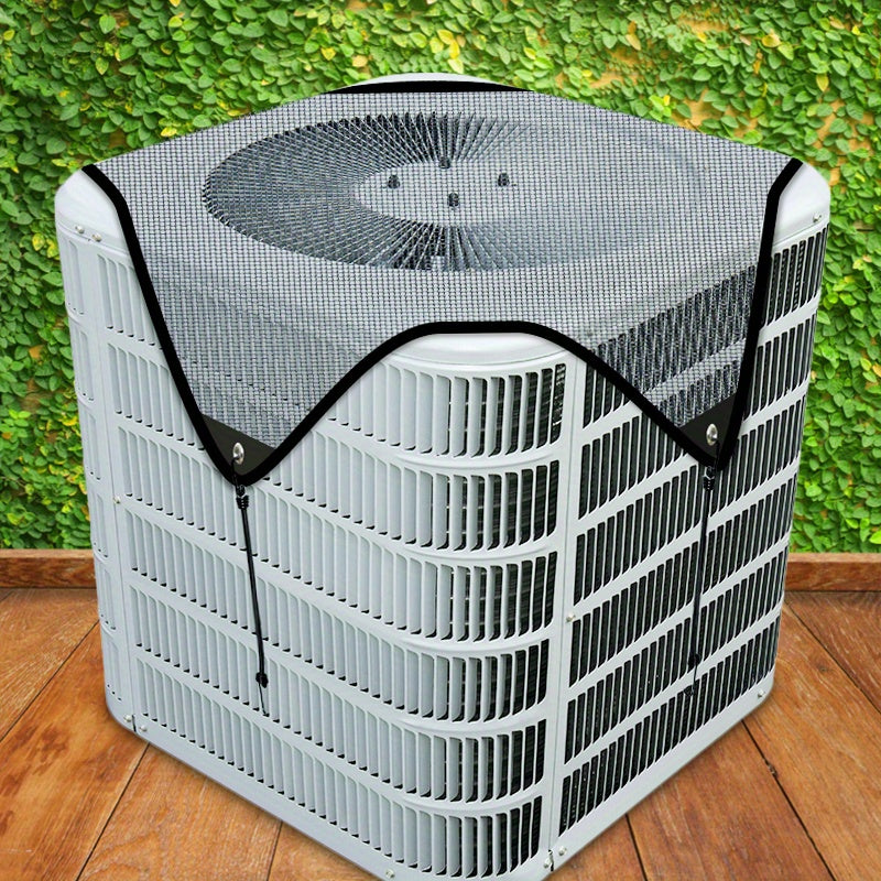 Outdoor Air Conditioner Cover 26"x26", Universal PVC Mesh AC Unit Protector, Prevents Leaves Debris Snow, Weatherproof Outdoor AC Cover for Winter Christmas Season