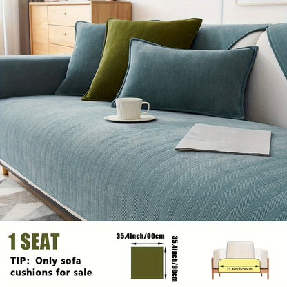 1pc of Pet-Friendly Chenille Ribbed Sofa Cover That Is Non-Slip And Machine Washable, Made from Soft Stretch Fabric Suitable for 2, 3, Or 4-Seater And Sectional Sofas. It Enhances Contemporary Home Decor in Living Rooms, Bedrooms, And Offices