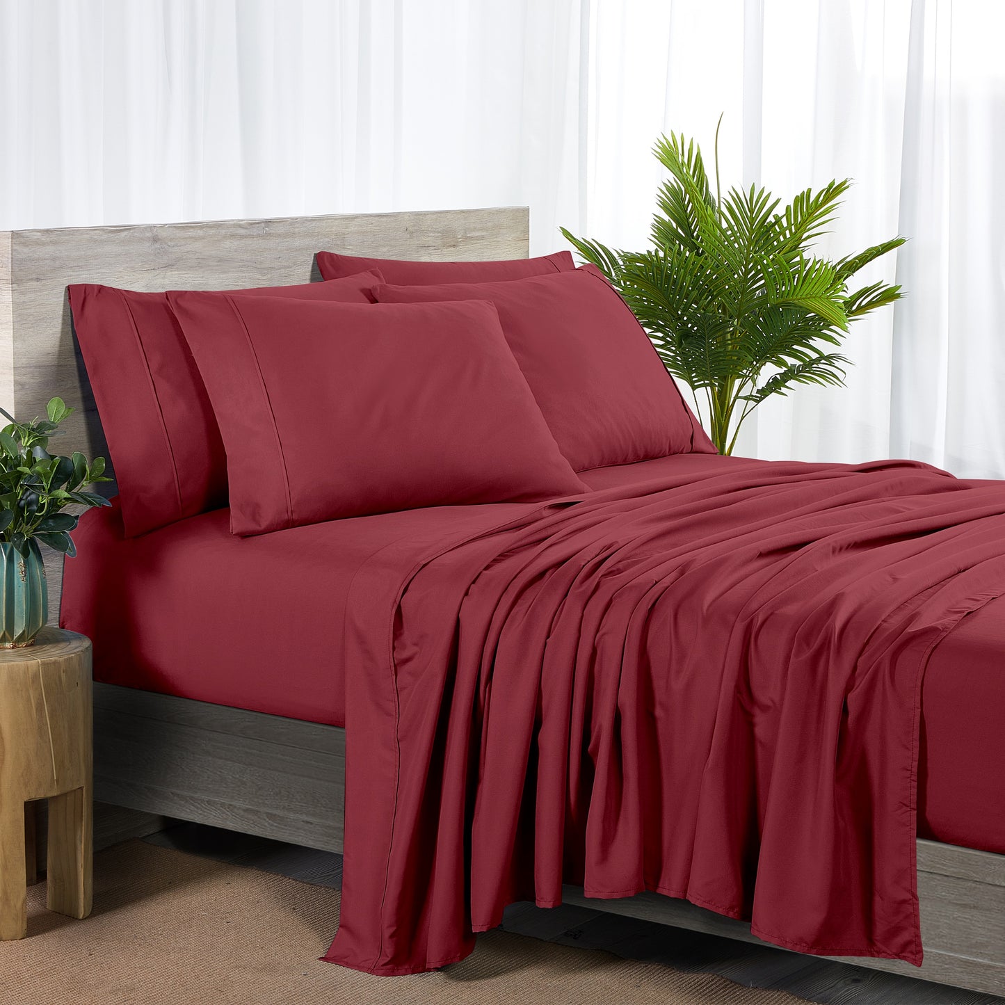 Dan River Bamboo 2000 Thread Count 6-Piece Sheet Set with SnugGrip - Extra Wide Elastic Band on Fitted - Soft, 16 Inch Deep Pocket - Shrink & Wrinkle Resistant