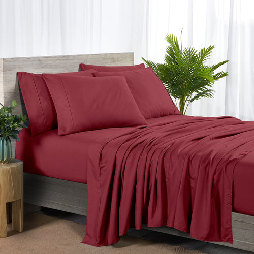 Dan River Bamboo 2000 Thread Count 6-Piece Sheet Set with SnugGrip - Extra Wide Elastic Band on Fitted - Soft, 16 Inch Deep Pocket - Shrink & Wrinkle Resistant