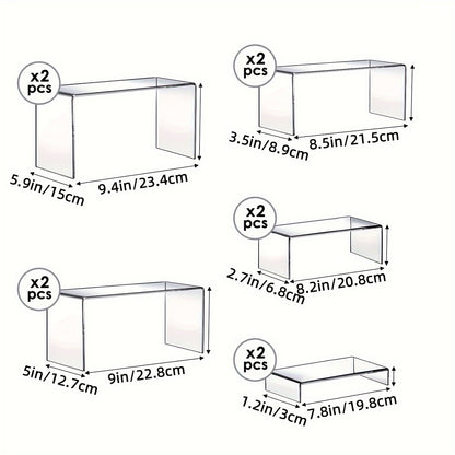 Clear Acrylic Risers Display Stands Set Funko Pop Cupcake Jewelry