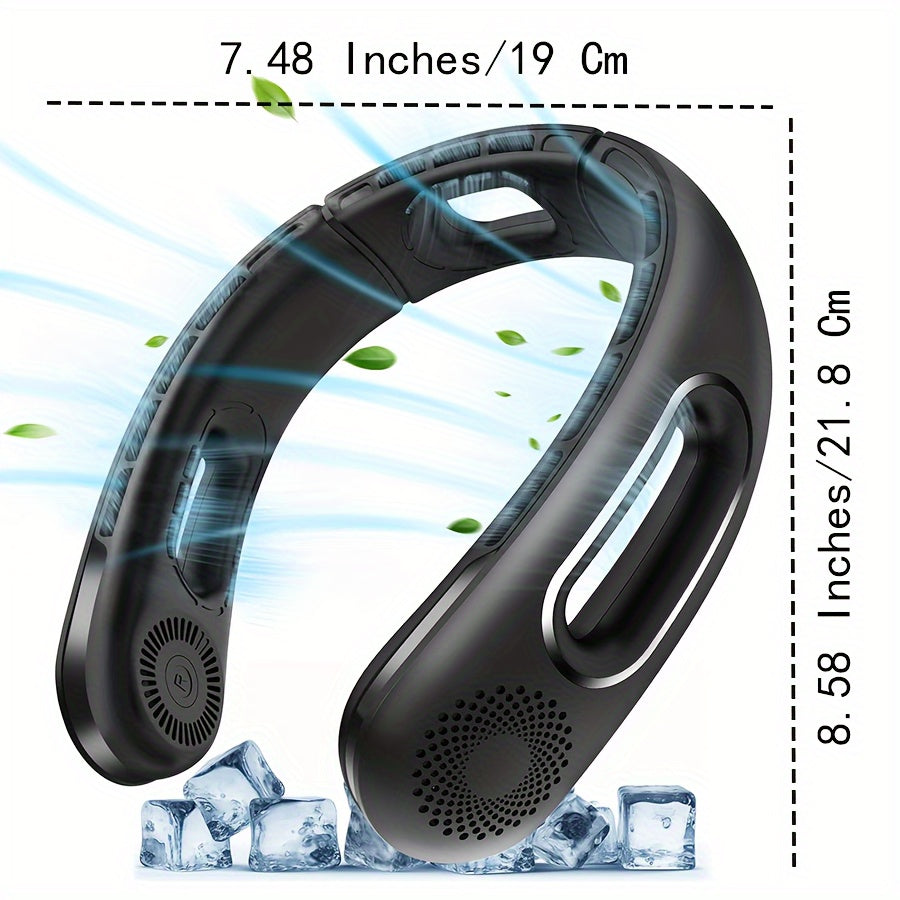 Portable Neck Fan, 360° Cooling Hands-Free Bladeless Fan, Long-Lasting 16H Battery, 4 Speeds, USB Rechargeable, Wearable Personal Fan for Women & Men, Travel, Office, Outdoor, Stocking Stuffers, Camping Gear and Equipment