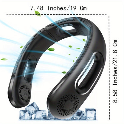 Portable Neck Fan, 360° Cooling Hands-Free Bladeless Fan, Long-Lasting 16H Battery, 4 Speeds, USB Rechargeable, Wearable Personal Fan for Women & Men, Travel, Office, Outdoor, Stocking Stuffers, Camping Gear and Equipment