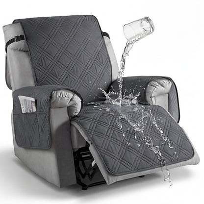 1pc Recliner Cover Sofa Cover, With Pocket Anti Slip Sofa Cushion, Pet Furniture Protective Cover, Quilted Sofa Recliner Cover With Elastic Band, Sofa Protective Cover, Sofa Accessories, Easy To Install, Spring And Summer Home Decoration