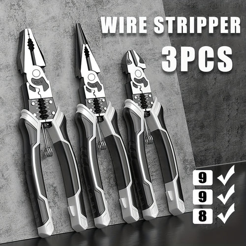 3pcs Pliers Set Diagonal Pliers Needle Nose Pliers Wire Cutter Multifunctional Electrician Hand Tools Heavy Duty Hardware Tool Kit