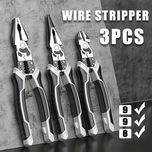 3pcs Pliers Set Diagonal Pliers Needle Nose Pliers Wire Cutter Multifunctional Electrician Hand Tools Heavy Duty Hardware Tool Kit