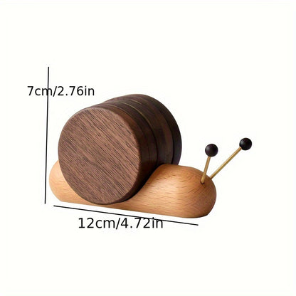 Real Wood Cartoon Snail Relaxing Creative Tea Coaster Decoration Heat Insulation Tea Coffee Coaster