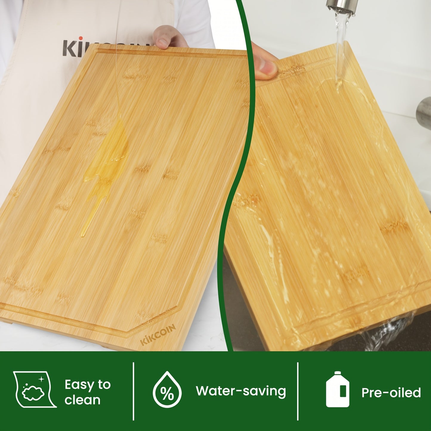 4pcs Extra Large Kitchen Bamboo Cutting Board Set, Heavy Duty with Juice Grooves, Chopping Board Set for Meat, Vegetables, Cheese.Essential Kitchen Tools.Family, Friends. Holiday Party.Memorial Day, Spring Essentials, Mother's Day Gift