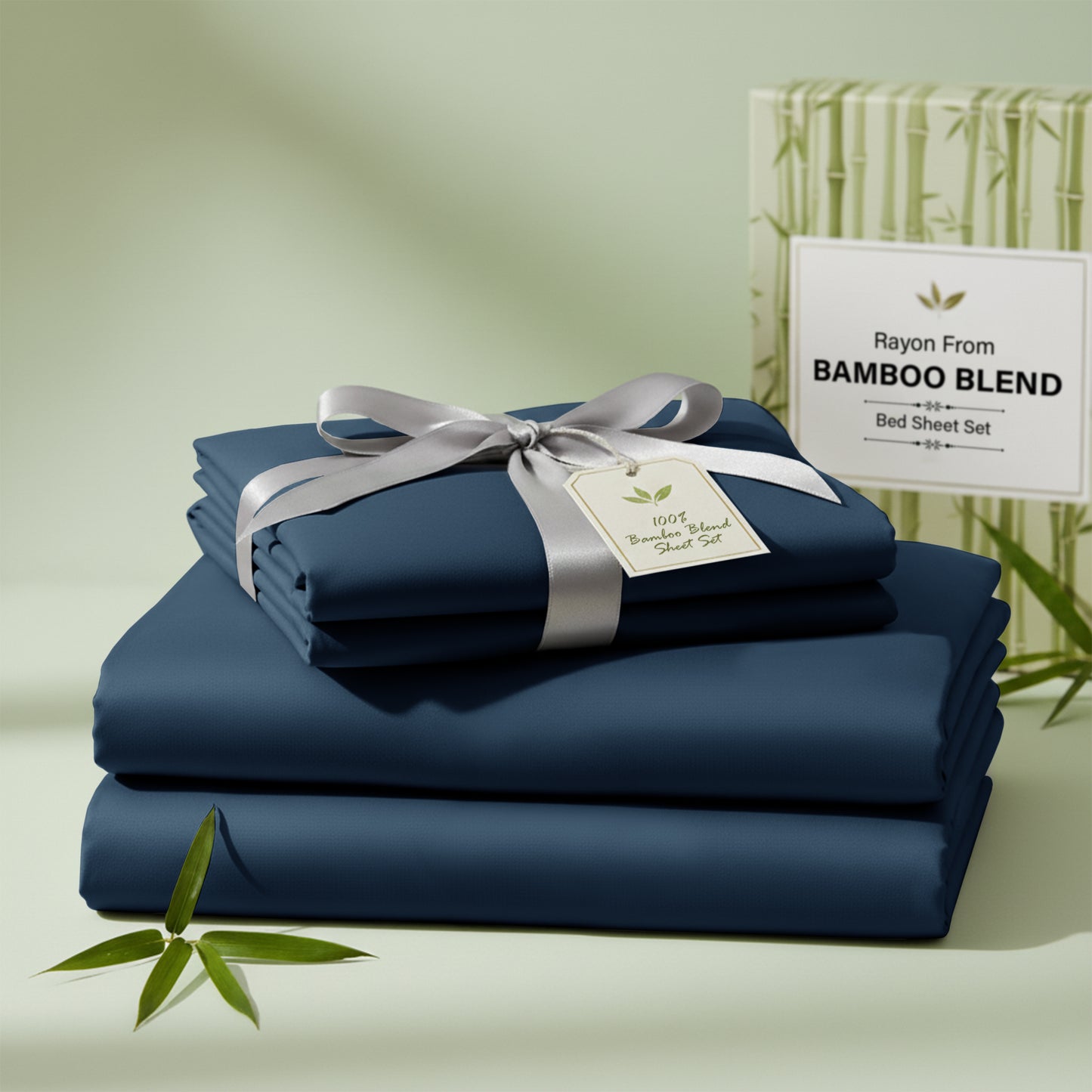 Lux Decor 3/4 Pieces Bamboo Blend Sheet - Polyester & Bamboo Viscose Cooling Bed Sheets, Skin Friendly & Machine Washable Bed sheets Set - Up to 16 Inches Deep Pocket Included 1 Flat 1 Fitted 2 Pillowcases Hotel & Bedroom Accessories