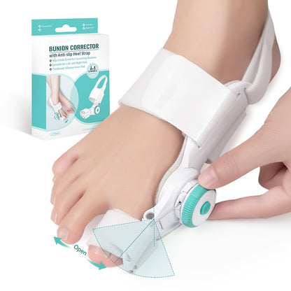 Adjustable Corrector For Big Toe Night Splint With Knob & Heel Strap, For Left/Right Foot, Men & Women 1pc