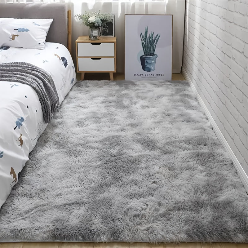 Plush Area Rug Tie-Dye & Solid Color - 100% Polyester Soft Fluffy Anti-Slip Machine Washable Carpet | Luxury Bedroom, Living Room & Sofa Floor Mat | Upscale Home Decor Rug in Multiple Colors & Sizes