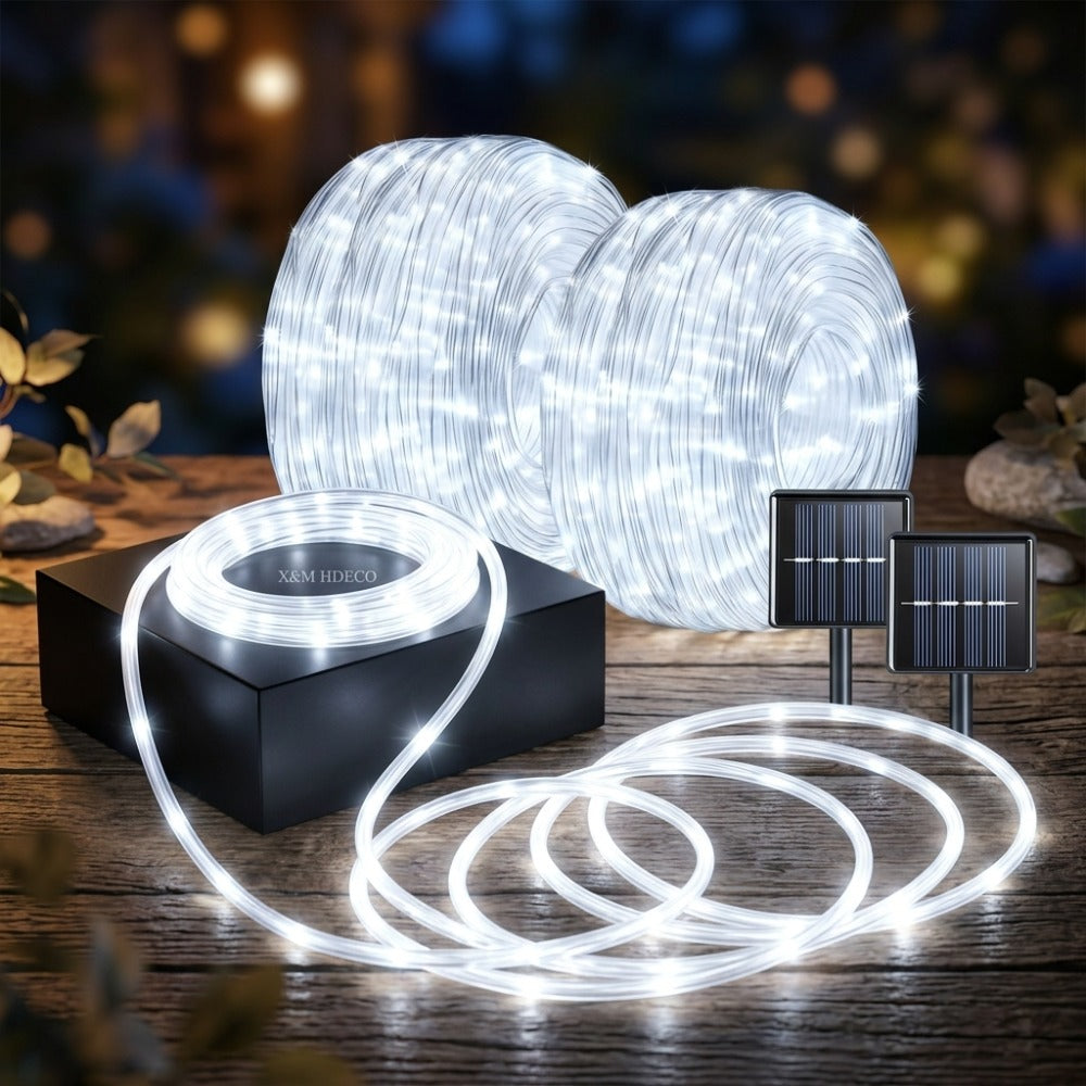 Outdoor Solar LED String Lights, Flexible Fairy Lights for Pool, Fountain, Wedding Decor 105/72/40/23FT, 300/200/100/50Leds