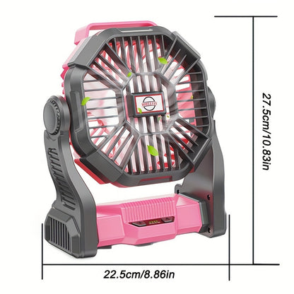 Camping Fan with LED Lantern, 3-in-1 Battery Powered Portable Fan Light for Tent Outdoor, Rechargeable Electric Fan with Timer 360° Rotation, for Camping Hiking Barbecue Travel Emergency