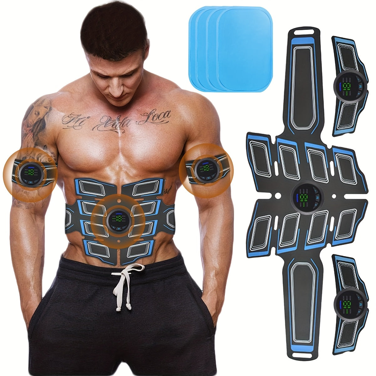 EMS Fitness Massage Belt, EMS Muscle Training Stimulator, EMS Low Frequency Physiotherapy Instrument, 6 Modes Of 18 Intensity Levels Of Rechargeable Massager, Christmas Gift
