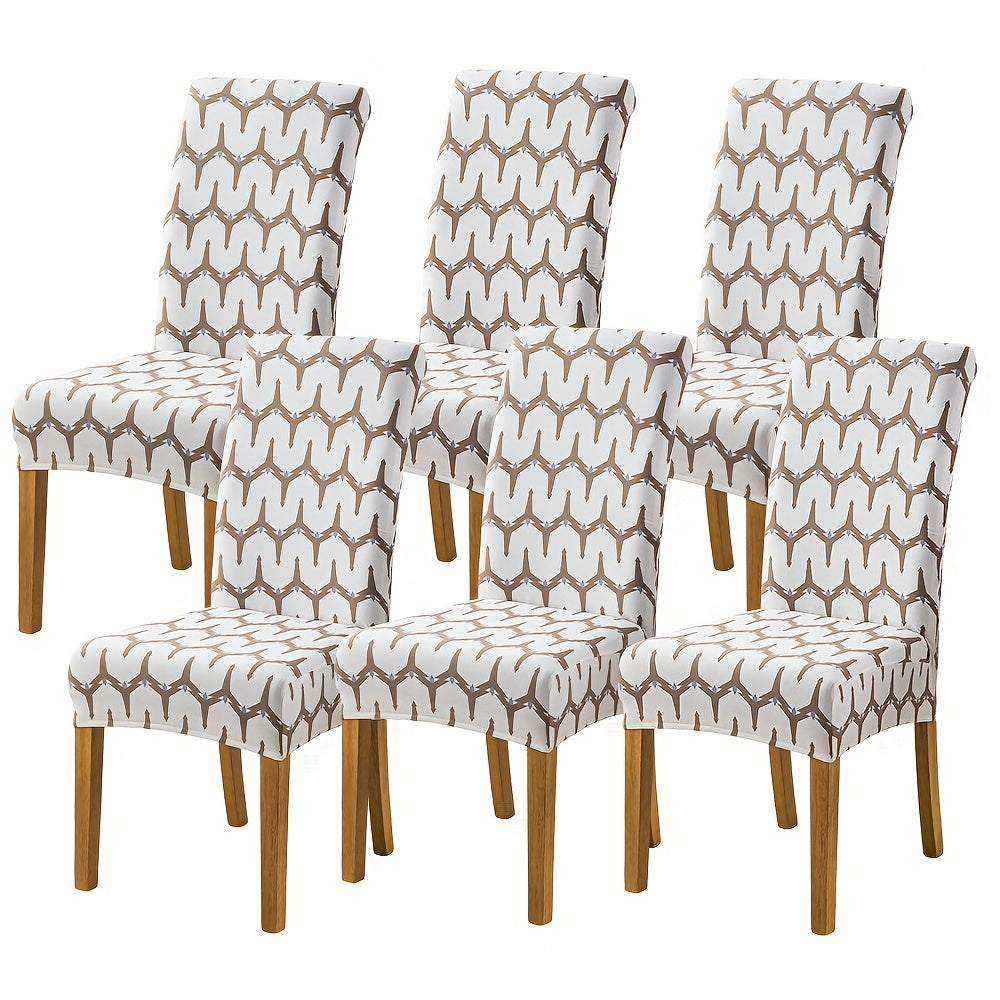 Chair Covers Slipcovers Set Of 4 And 6, Spandex Super Fit Stretch Removable Washable Kitchen Parsons Protector for Dining Room, Hotel, Ceremony