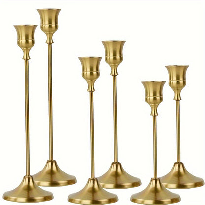 6-Pack Classic Bell-Shaped Metal Candle Holders - Battery-Free Tabletop Decor for Christmas, Halloween, Weddings, Home & Hotel Centerpieces, Durable Multi-Holiday Decoration (No Candles Included), Candle Holder Decor, Event Centerpiece, Elegant Table Acce