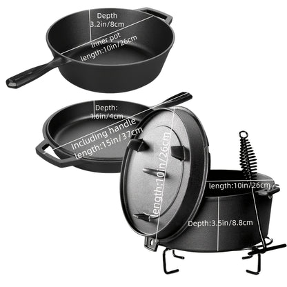 Cast Iron Cookware Sets for Kitchen, Camping & BBQ | Skillets, Dutch Ovens, Griddles & Pizza Pans
