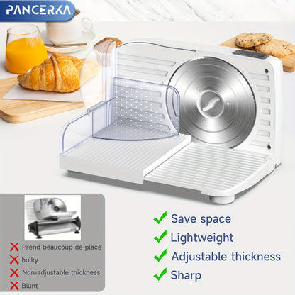 PANCERKA 1pc Electric Meat Slicer, 0-15Mm Adjustable Thickness, Suitable for Home And Commercial Use, Cutting Deli Food, Meat, Vegetables, Fruits, Lamb Slicer/Meat Cutter/Electric Bread Slicer/Meat Slicer Machine/Halloween & Christmas Gift
