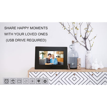 Digital Photo Frame Clock, USB Powered, Supports Playing Pictures And Videos from USB And SD Cards, Calendar Clock, Alarm Clock for The Elderly, Dementia Clock, Bedroom Ornament