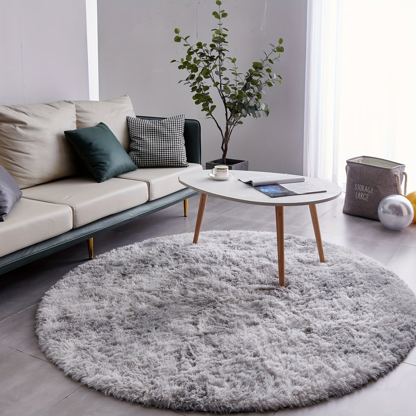 A Cozy Round Shaggy Rug Is Perfect for The Bedroom, While a Soft And Fluffy Round Carpet Is Suitable for The Living Room. It'S Easy to Clean, Comfortable, And Plush Rugs Are Ideal for Home And Room Decor