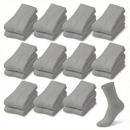 12 Pairs Of Cotton Diabetic Non-Binding Neuropathy Crew Socks (Multicolored)