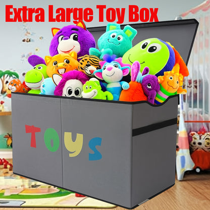31.7gal Extra Large Box (Patents and Copyrights Pending), Collapsible Sturdy Kids Chest for Boys, Girls, Kids, Storage Organizer Bins with Lids, Box Baskets for Living Room, Bedroom, Nursery Shelf Baskets, Shelf Baskets