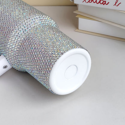 Single 40 Oz Tumbler Featuring a Handle And Straw Lid, Adorned with Studded Bling Diamonds, Made of Stainless Steel for Insulation, Designed As a Double Wall Travel Mug That Fits in Car Cup Holders, Perfect for Women