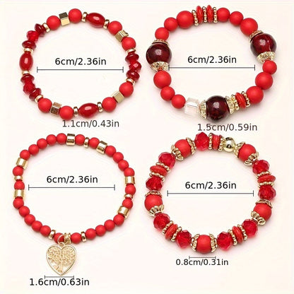 Bohemian Beaded Bracelet Set 24pcs – Multi-Layer Wooden Bead Elastic Bracelets with Butterfly Elephant Tree Pendant, Handmade Colorful Tassel Wristbands for Women Men, Party Gift & Daily Wear