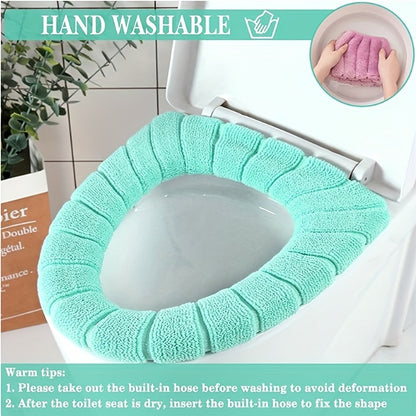 5pcs Set of Value Offers, 31Cm (12.2 Inches) Soft Toilet Seat, All-Inclusive Design, Machine Washable And Easy to Remove, Applicable to a Variety of Sizes, The Fabric Is Soft And Skin-Friendly, Elasticity Is Good!