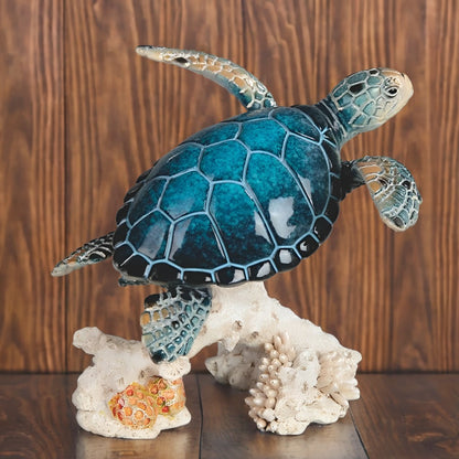 4.75"W Sea Turtle Upwards Figurine Perfect for Home or Room Decor, Unique Gift for Housewarmings, Holidays, and Birthdays, and a Great Collectible Piece