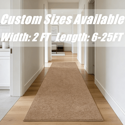 Runner Rug Non-Slip Rubber Backing Indoor Outdoor Hallway Kitchen Entryway Bedroom Carpet Runner Stain Resistant Low Pile Easy Clean Multiple Sizes 2FT Wide 8 Colors Grid Strip