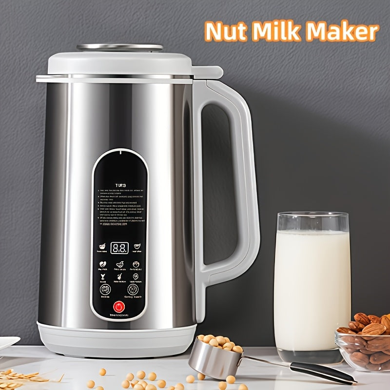 40.58Oz Stainless Steel Soybean Milk Machine, Multi-Function Nut Milk, Soup, Juice Machine, with Automatic Cleaning, 24-Hour Timer, Intelligent Touch Control, 1200Ml Container Capacity, 22000 RPM Motor Speed, 800W Power, 110V Soybean Milk Machine