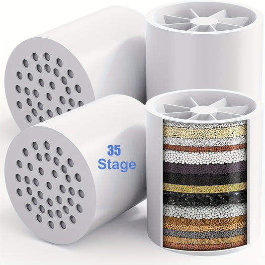 35-Stage Shower Filter Removes Chlorine Fluoride Heavy Metals Restores pH Balance Reduces Dry Itchy Skin Multiple Pack Options