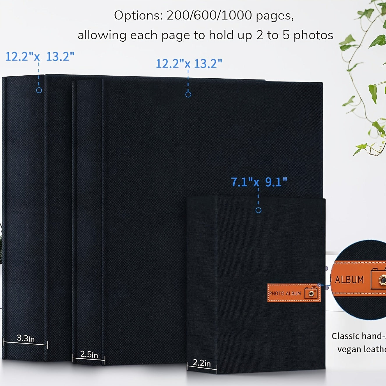 Photo Album 4x6 200 & 1000 Pockets with Label – Linen Hardcover Memory Book for Wedding, Baby, Travel, Anniversary, Birthday & Graduation Gifts