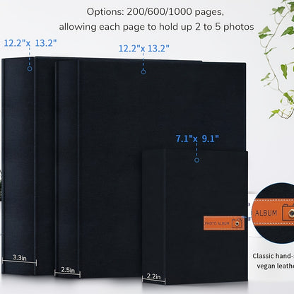 Photo Album 4x6 200 & 1000 Pockets with Label – Linen Hardcover Memory Book for Wedding, Baby, Travel, Anniversary, Birthday & Graduation Gifts