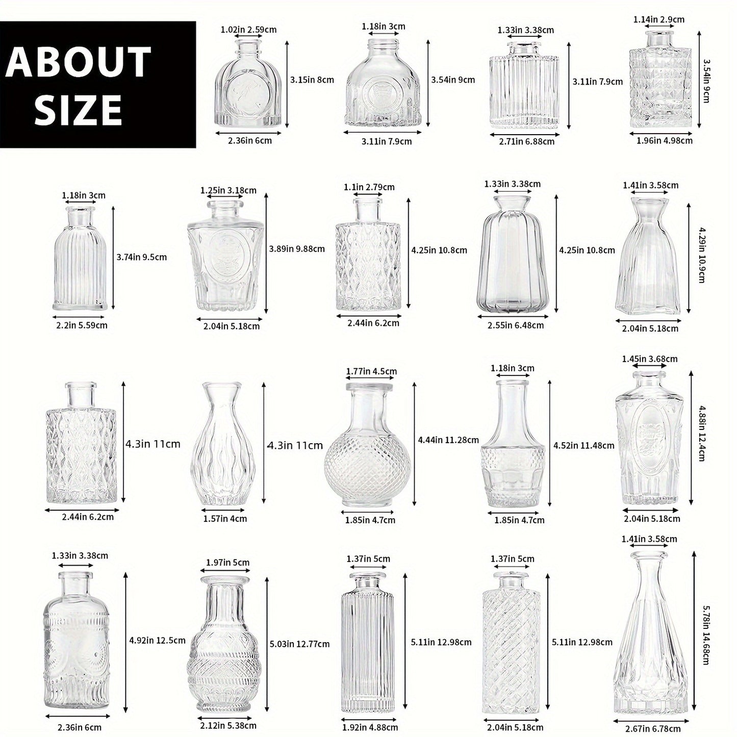 Glass Bud Vases Bulk Set – Clear Flower Vases for Wedding Table Centerpieces, Home Decor, Birthday, Anniversary & Holiday Party Decorations