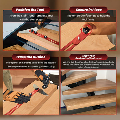 Sank Stair Tread Gauge, Stair Tread Template Tool Jig, Stair Tread And Shelf Gauge, The Ideal Stair Jig And Measuring Tool for Cutting Perfect Stairs, Suitable for A Wide Range Of Layout Projects, Perfect Gifts for Thanksgiving And Christmas