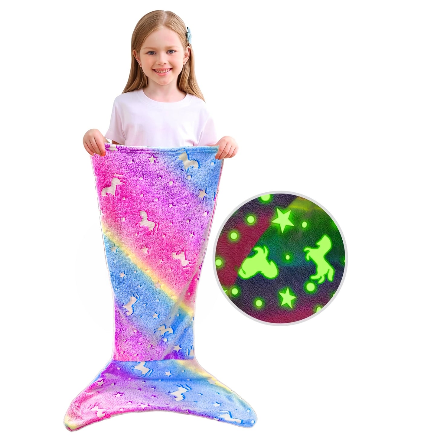 Tail Sleeping Bag & Blanket - Mermaid Tail Bedspread Suitable for, Anti-Kick Quilt, Flannel Bed Cover, Bedding for and (Multicolor///) 200GSM