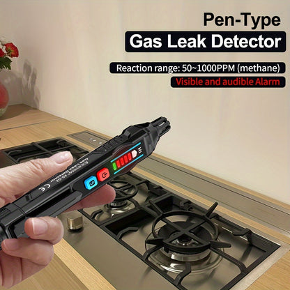 1pc Combustible Gas Leak Detector Alarm - High-Sensitivity Flammable Gas Natural Gas Tester, Methane Detector With Audible & Visual Alarm For All Flammable Gases - For Home & Industrial Use - Essential Safety Device