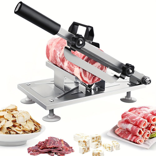 Manual Frozen Meat Slicer, Stainless Steel Meat Cutter with Adjustable Thickness, Durable, Sharp, Easy to Clean, Food Slicer for Slicing Meat, Vegetables And Fruits