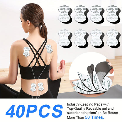 10/20/40/80pcs TENS&EMS Reusable Unit Replacement Pads - 35mm Snap Electrode Pads, Highly Conductive, Non-irritating Latex-free Gel, Reusable 30+ Times