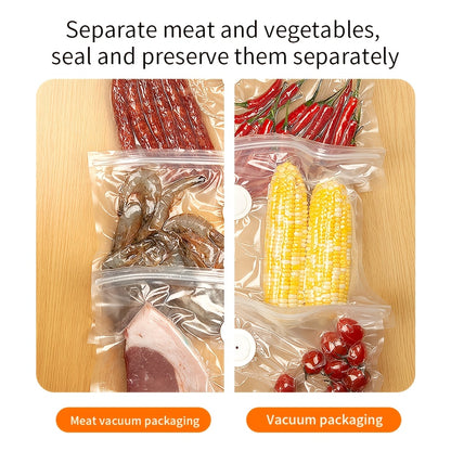 Compact Vacuum Sealer for Food (Vacuum Sealer Machine + 10 Reusable Vacuum Bags) Powerful Handheld Vacuum Sealer Machine, Seal Meal Saver, Portable Food Sealer