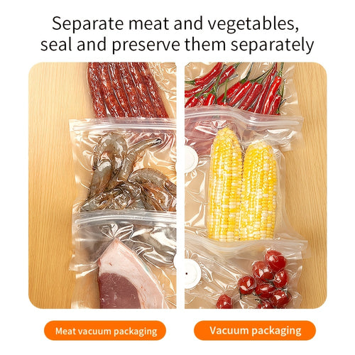 Compact Vacuum Sealer for Food (Vacuum Sealer Machine + 10 Reusable Vacuum Bags) Powerful Handheld Vacuum Sealer Machine, Seal Meal Saver, Portable Food Sealer