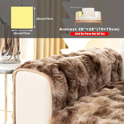 Faux Sofa Cover, Modern Gradual Change Lamb, Thick Fluff, Pet Friendly, Polyester Fiber, Machine Washable, No Printing, Dye Printing, 450-500g Fabric, Suitable for Single, Double, Triple and Combination Sofas