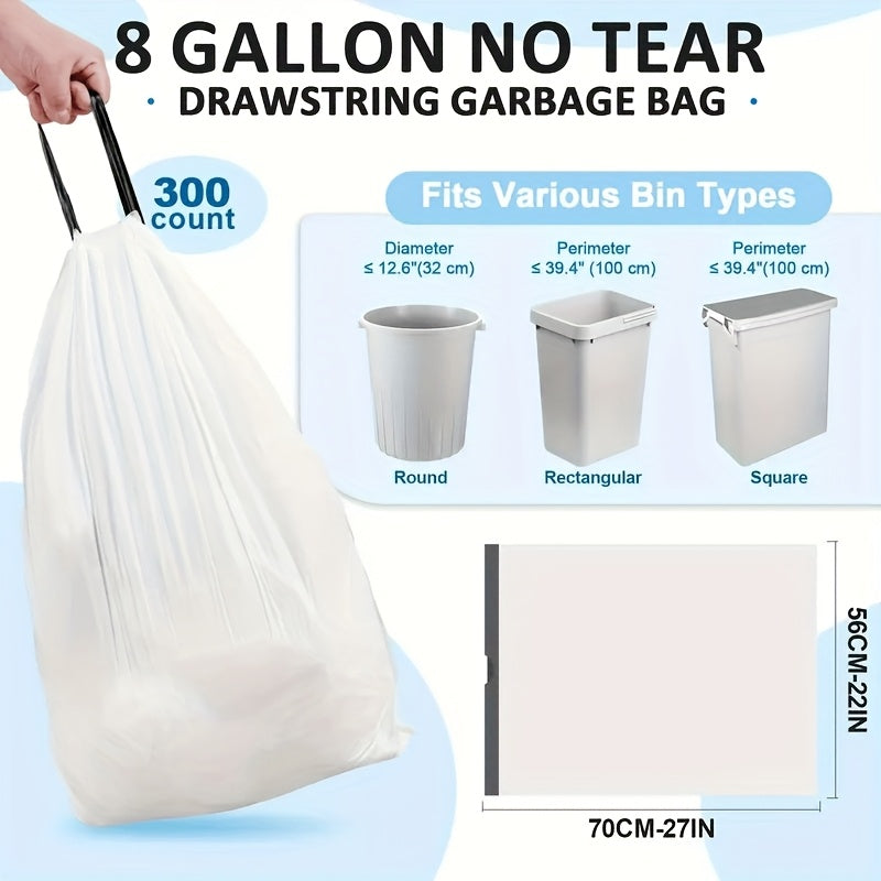 100-Pack Heavy Duty 13 Gal Drawstring Trash Bags - 1mil Leak-Proof Commercial-Grade Garbage Liners for Restaurants, Offices & High-Traffic Areas - Extra Thick Tear-Resistant Design