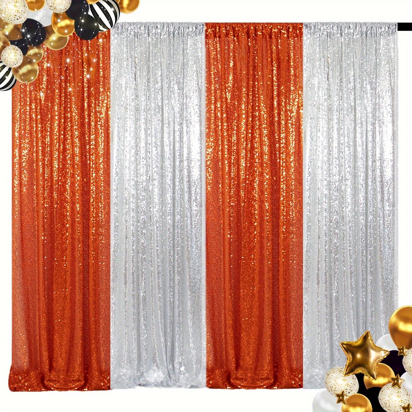 Shinybeauty Sequi Curtains 4Panels 2Ft X 8Ft Royal Blue Party Decoration Wedding Backdrop Curtains Glitter Background Backdrop Shimmer Curtain Backdrop 2 Colors Theme Curtains PHOTO BOOTH BACKDROP CURTAIN