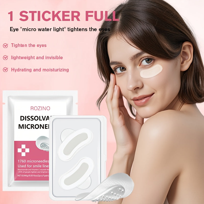 8pcs of Hyaluronic Acid And Niacinamide Soluble Micro-Needle Patches, Deeply Moisturizing, Suitable for The Face, Forehead, Smile Lines, And Eye Area, Making The Skin Smoother, More Delicate, And Brighter; Skincare, Micro-Needle Patches