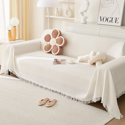 Tassel Sofa Throw Cover, Scratch-Resistant Sofa Cover, Multifunctional Breathable Sofa Slipcovers, Easy And Fashionable Couch Covers, Settee Cover for All Seasons