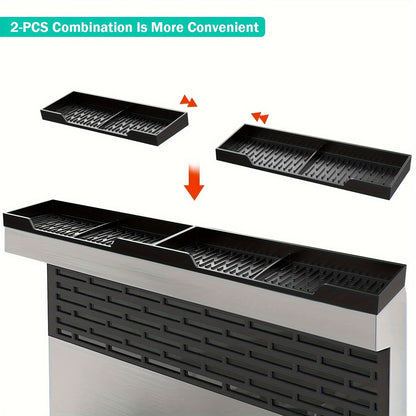 30 Inch Silicone Stove Oven Top Shelf Magnetic For Kitchen Gadgets, Soft Flexible Strong Magnetic Heat Resistant Spice Rack Kitchen Organizer For Over Oven Stove