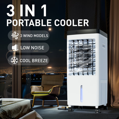 Portable Air Conditioners, Evaporative Air Cooler [40Hrs Lasting], Portable Ac Unit W/ 2.6 Gal Water Tank & 3 Speeds, Personal Air Cooler with Remote, Fast Cooling Windowless Air Conditioner for Room